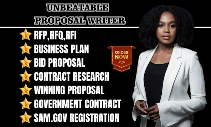 Gig Preview - Write bid proposal, rfp, rfq,rfi, win government contract, business plan, grant