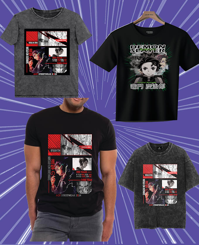 Gig Preview - Create an anime t shirt design for you