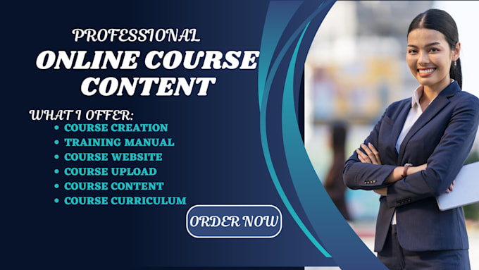 Gig Preview - Create training online course, training manual guide, ebook online course