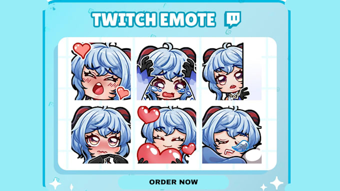 Gig Preview - Make custom emotes, badge and animate for twitch, discord, youtube, vtuber