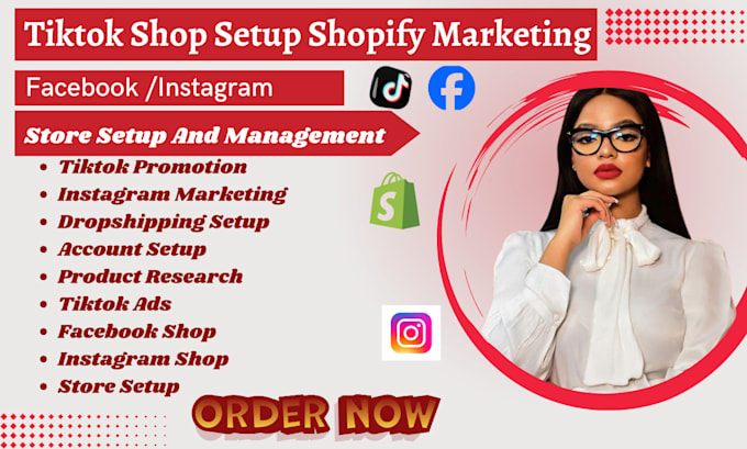 Bestseller - setup facebook shop, tiktok shop, instagram shop tiktok ads or shopify marketing