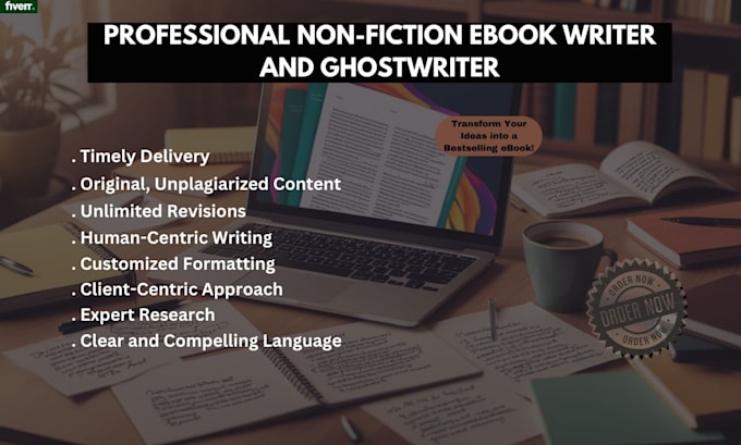 Gig Preview - Ghostwrite nonfiction ebooks and books, amazon KDP ebook writer and ghostwriter