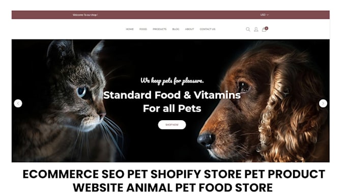 Gig Preview - 72hrs unique pet care products dropshipping shopify store pet supplement website