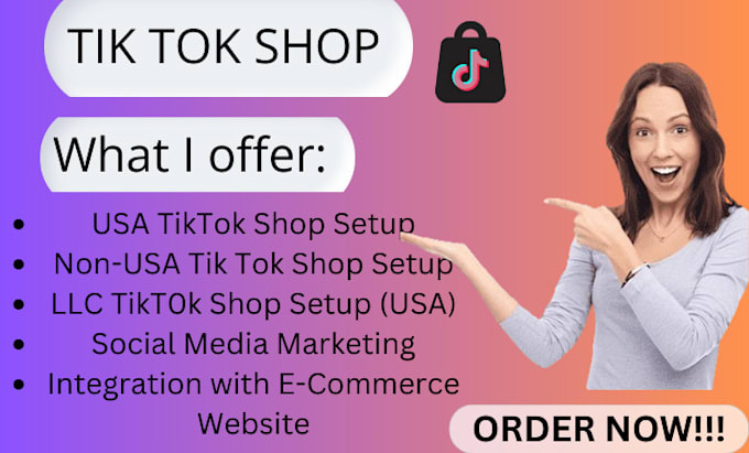 Gig Preview - Create and setup USA tik tok shop llc, UK tik tok shop