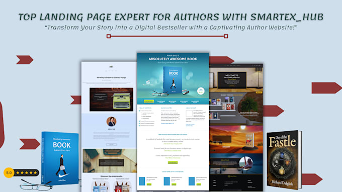 Gig Preview - Design book author website ebook landing page design children book wix website