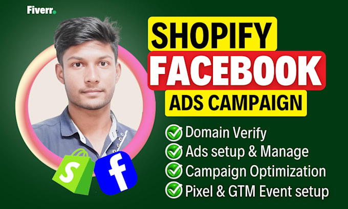 Gig Preview - Setup and manage shopify facebook ads campaign for your business