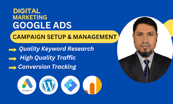 Gig Preview - Setup and optimize your google ads PPC search ads campaign