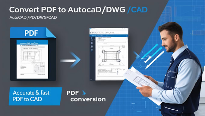 Gig Preview - Convert pdf to autocad or dwg or cad