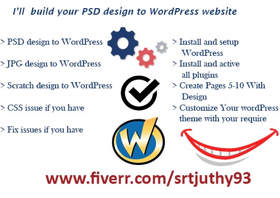 Gig Preview - Build wordpress website design professionally for you