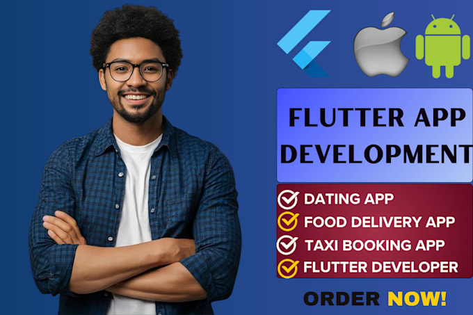 Gig Preview - Flutter mobile app dating fitness food delivery taxi android ios app developer