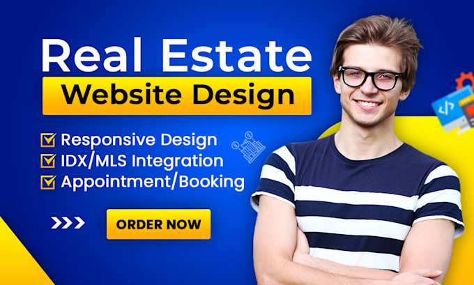 Gig Preview - Design or redesign professional real estate website or landing page with mls idx