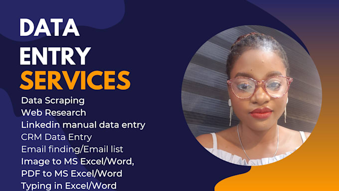 Gig Preview - Do data entry, web research, or data mining services