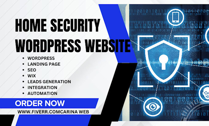 Gig Preview - Build home security cyber security alam cctv landing page wordpress website