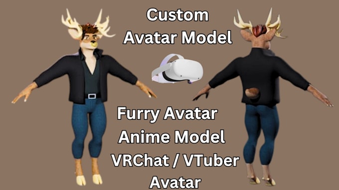 Gig Preview - Model 3d custom vchat avatar vtuber avatar furry avatar anime model vtube model