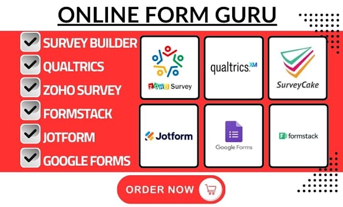 Gig Preview - Setup survey builder qualtrics  zoho survey  formstack tally jotform google form