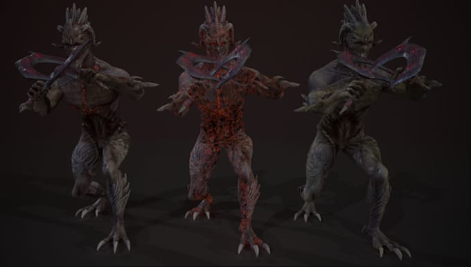 Gig Preview - Craft 3d non human character, blend 3d creature model,horror model,rig ue5,unity