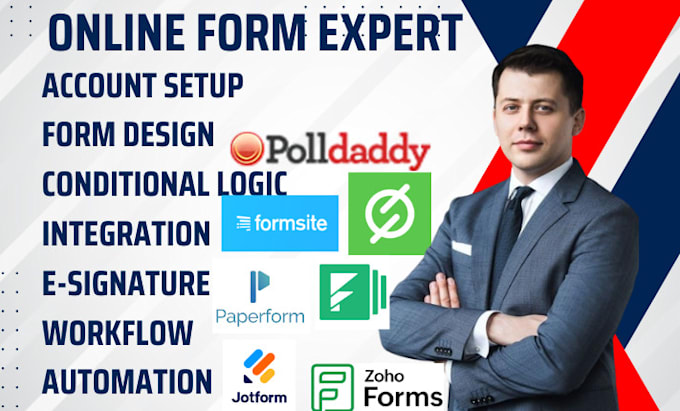 Gig Preview - Create polldaddy surveyplanet paperform formsite formstack  zoho form jotform