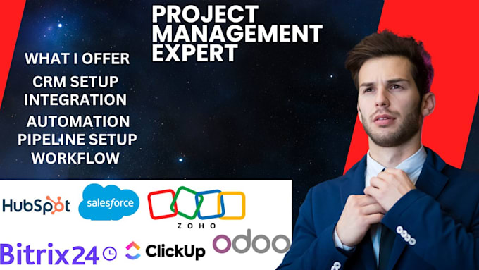 Gig Preview - Setup bitrix24 salesforce sales cloud zoho clickup dynamics 365 odoo hubspot CRM