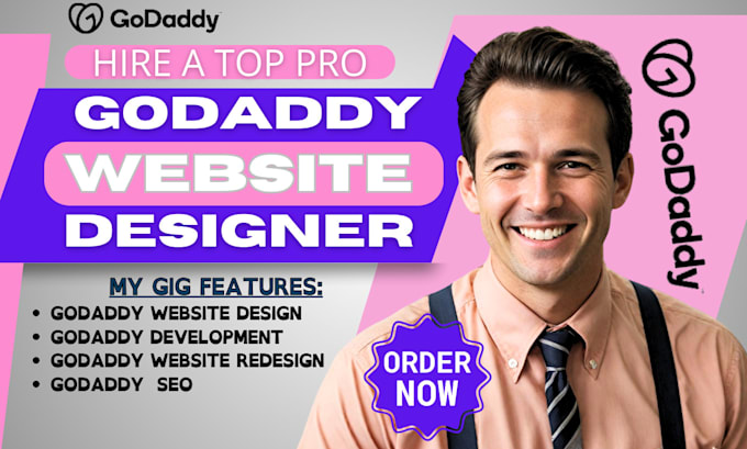 Gig Preview - Do godaddy website design godaddy website redesign develop godaddy