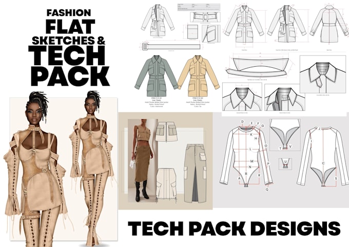 Gig Preview - Design clothing tech pack, clothing flat sketch, fashion apparel tech pack