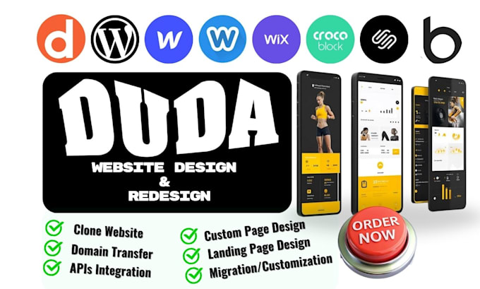 Gig Preview - Design redesign online store using duda odoo wordpress showit wix lms website