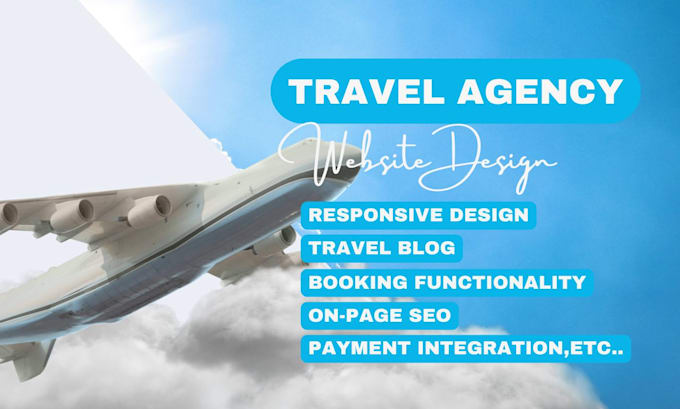 Gig Preview - Design travel agency tour tourism luxury destination hotel booking website