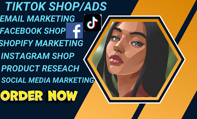 Gig Preview - Setup tiktok shop ads dropshipping with product instagram affiliate marketing