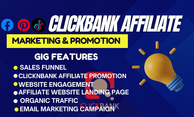 Gig Preview - Clickbank affiliate link promotion, affiliate link promotion