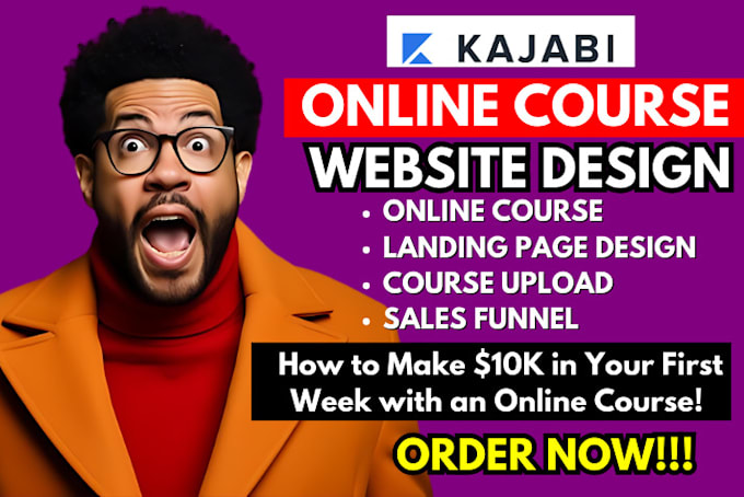 Gig Preview - Setup kajabi online course, kajabi website, kajabi sales funnel, landing page