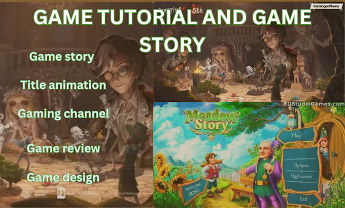 Gig Preview - Do your video game stories tutorial gaming channels script educational game