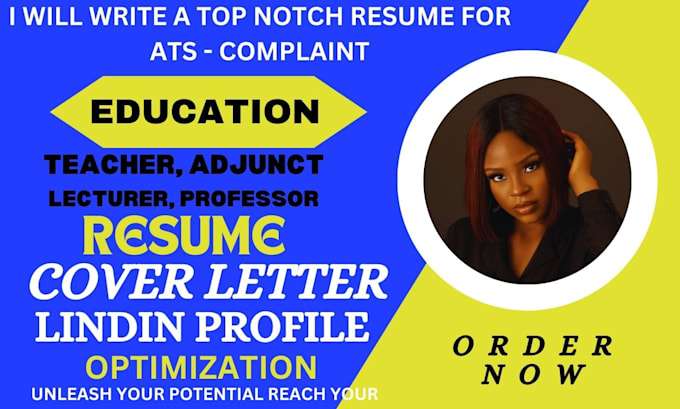 Gig Preview - Write your teacher, adjunct, CV, educational, lecturer resume and cover letter