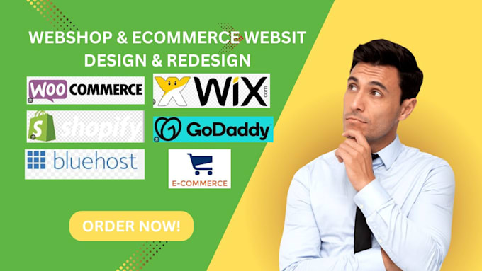 Gig Preview - Build webstore, webshop, ecommerce hostinger, godaddy, wix, wix website shopify,