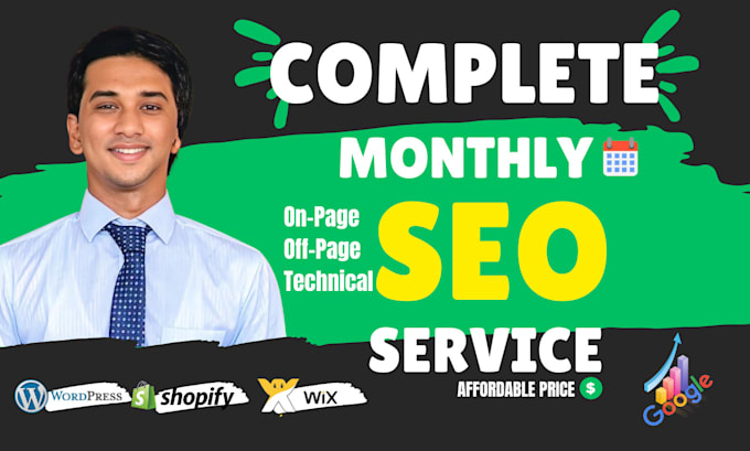 Gig Preview - Do complete monthly SEO service for google ranking and organic traffic