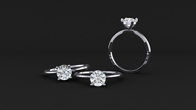 Gig Preview - Provide 7 cad models for 1carat engagement rings for casting