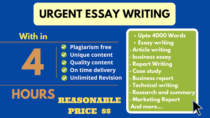 Gig Preview - Do urgent essay writing, case study, report, papers, powerpoint, business