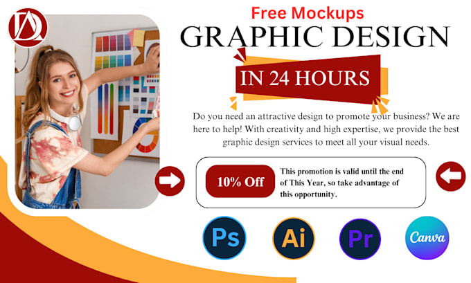 Gig Preview - Do any design and redesign with free mockups in 24 hr