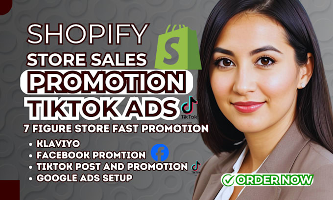 Gig Preview - Do shopify marketing sales funnel, store promotion, tiktok, facebook ads klaviyo