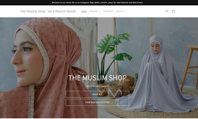 Gig Preview - Build abaya shopify store, abaya clothing website, islamic wear clothing store