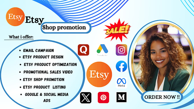 Gig Preview - Promote  etsy shop with ads  landing page and campaign to drive sales and visit