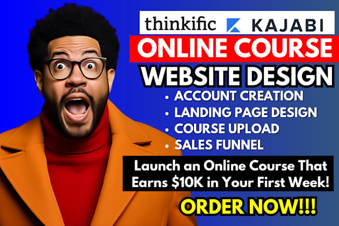 Gig Preview - Build thinkific website, kajabi learnworlds online course thinkific sales funnel