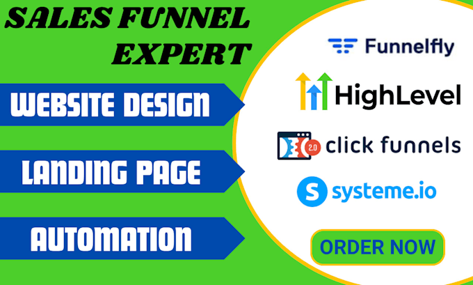 Gig Preview - Gohighlevel website design, gohighlevel sales funnel, go high level landing page