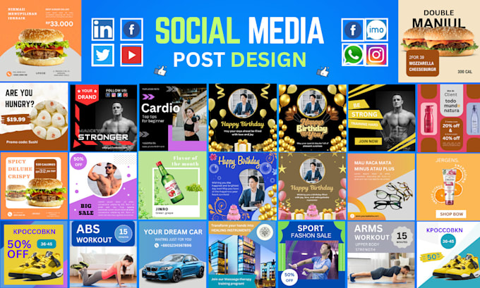 Gig Preview - Design all social media posts with canva