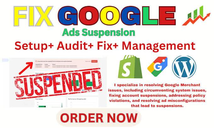 Gig Preview - Reactivate google ads account, fix ads suspension, circumventing policy issues