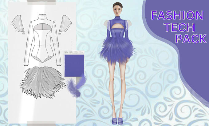 Gig Preview - Do professional technical drawing, fashion tech pack design, flat sketch design