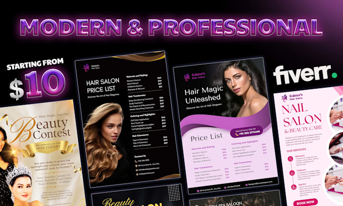 Gig Preview - Design spa menu, beauty salon price list, sell sheet, or any service price list