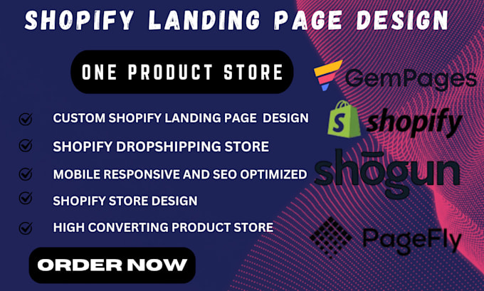 Gig Preview - Design redesign shopify landing page product page with shogun pagefly gempages