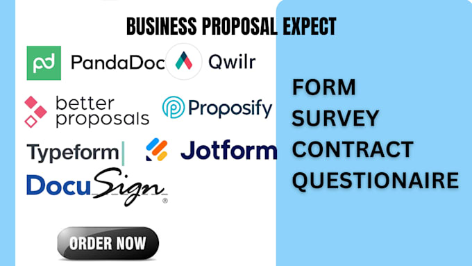 Gig Preview - Create proposal and form, proposify, pandadoc, jotform, typeform, docusign