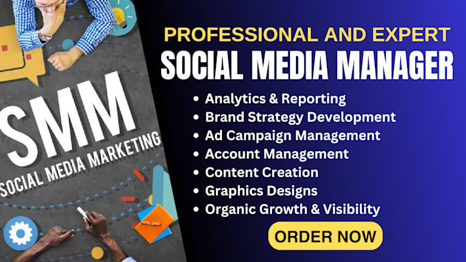 Gig Preview - Be your expert social media marketing manager, strategist, and content creator