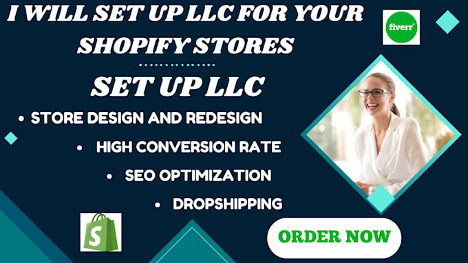 Bestseller - set up llc for your shopify store,design and redesign shopify  website