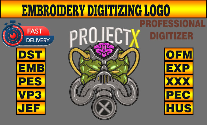 Gig Preview - Digitize logo into embroidery digitizing in dst pes ofm and jef in 1 hour